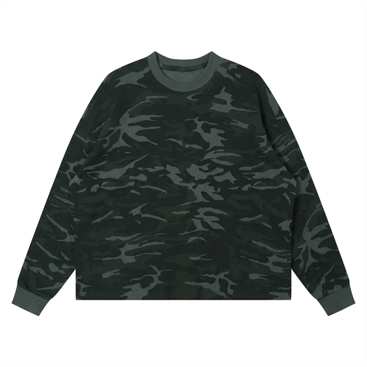 camo skull long tee