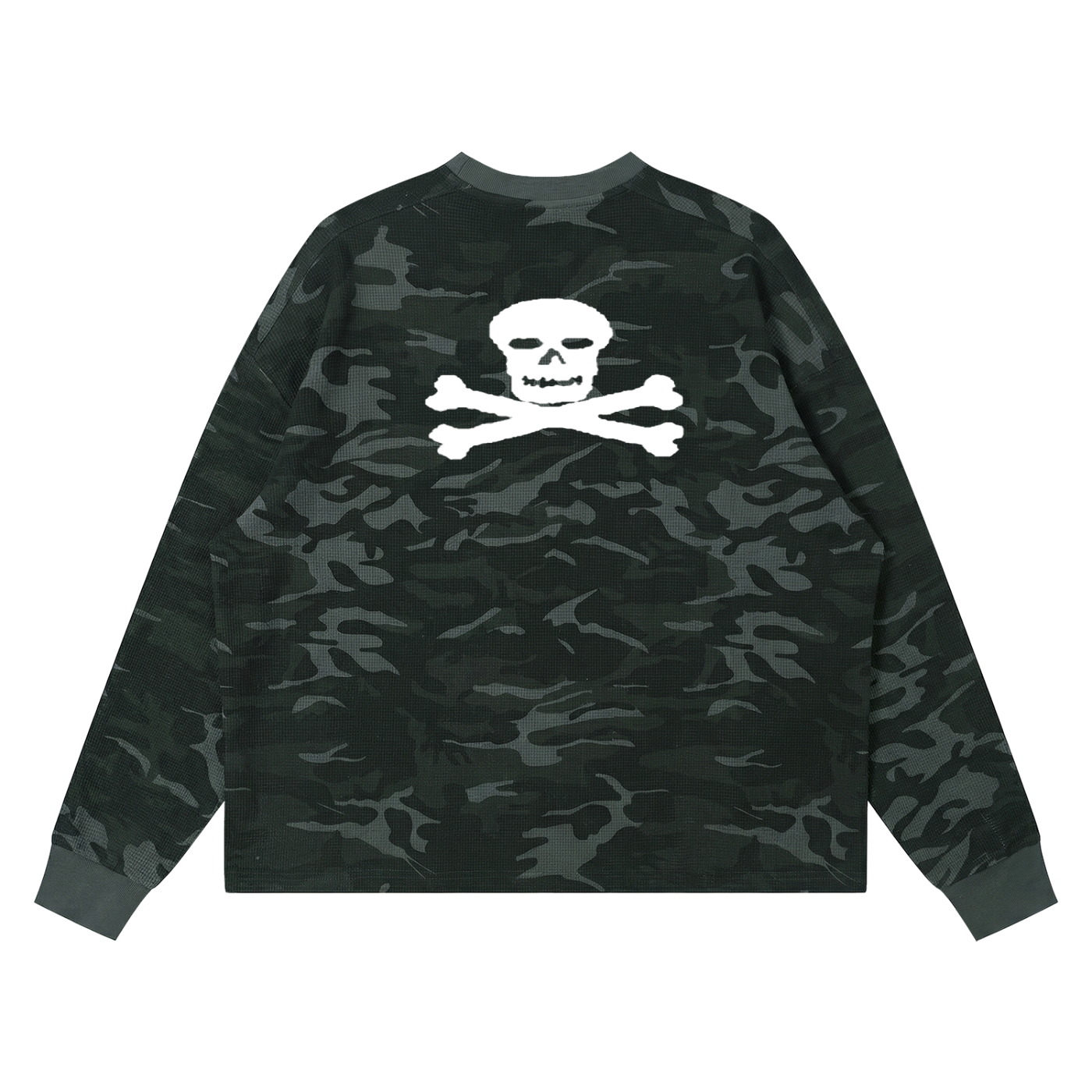 camo skull long tee