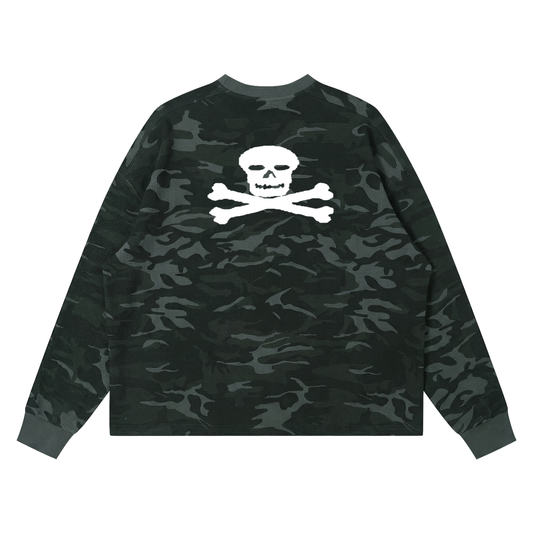 camo skull long tee