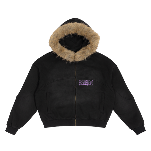 fur logo hood