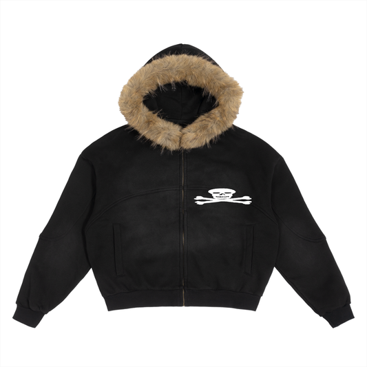 fur skull hood